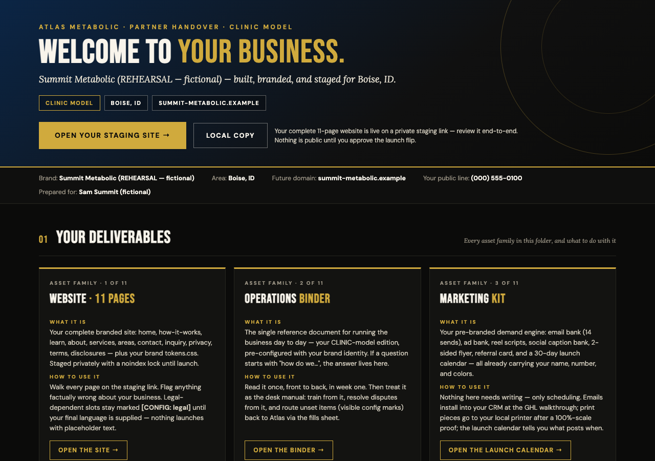 Operations vault and delivery — live